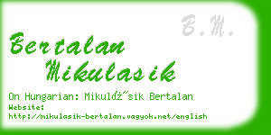 bertalan mikulasik business card